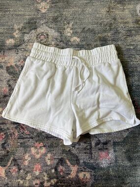 Wild Fable Women's White High Waisted Drawstring Lounge Shorts - Good - MEDIUM